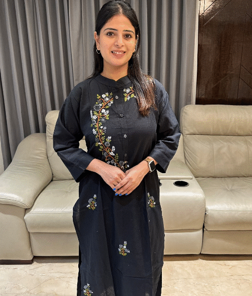 Premium organic cotton kurti with French knot thread work