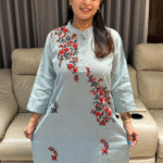 Premium organic cotton kurti with French knot thread work