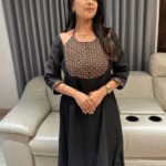 Hakoba pattern kurti in vichitra silk fabric