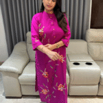 Premium cotton kurta and pant set with heavy french knot Boolean work