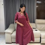 Thread work Kurta pant set