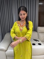 Handloom Cotton Kurta and pant set - Image 2