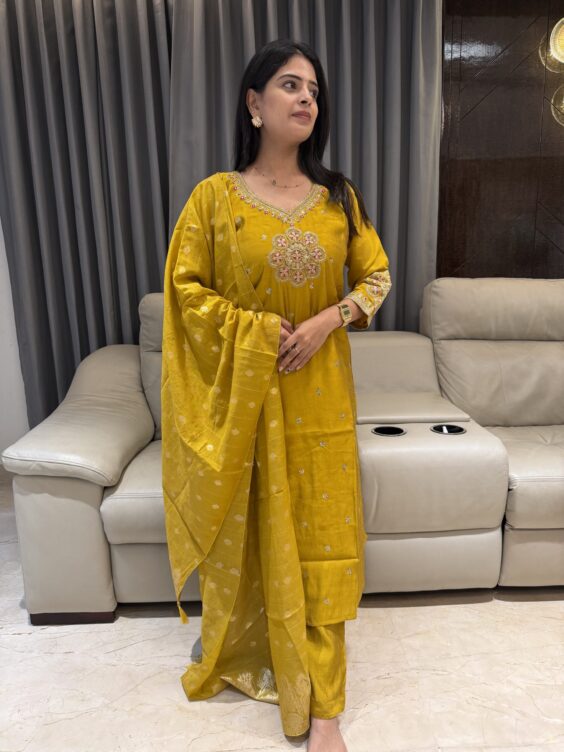 Roman Silk Party Wear Kurta set