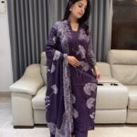 Dupatta pant set in pure cotton