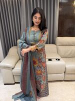 Pure Cotton Dupatta and Palazzo set - Image 2