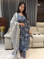 Cotton kurta and Chanderi Dupatta Set - Image 2