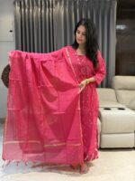Cotton Kurta and Palazzo set with pure Chanderi Dupatta - Image 4