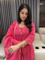 Cotton Kurta and Palazzo set with pure Chanderi Dupatta - Image 2